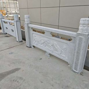 黑河芝麻白河道栏杆 石材栏杆