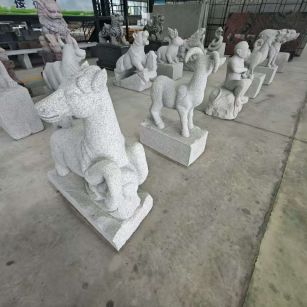 黑河芝麻白雕刻 十二生肖 异形雕刻