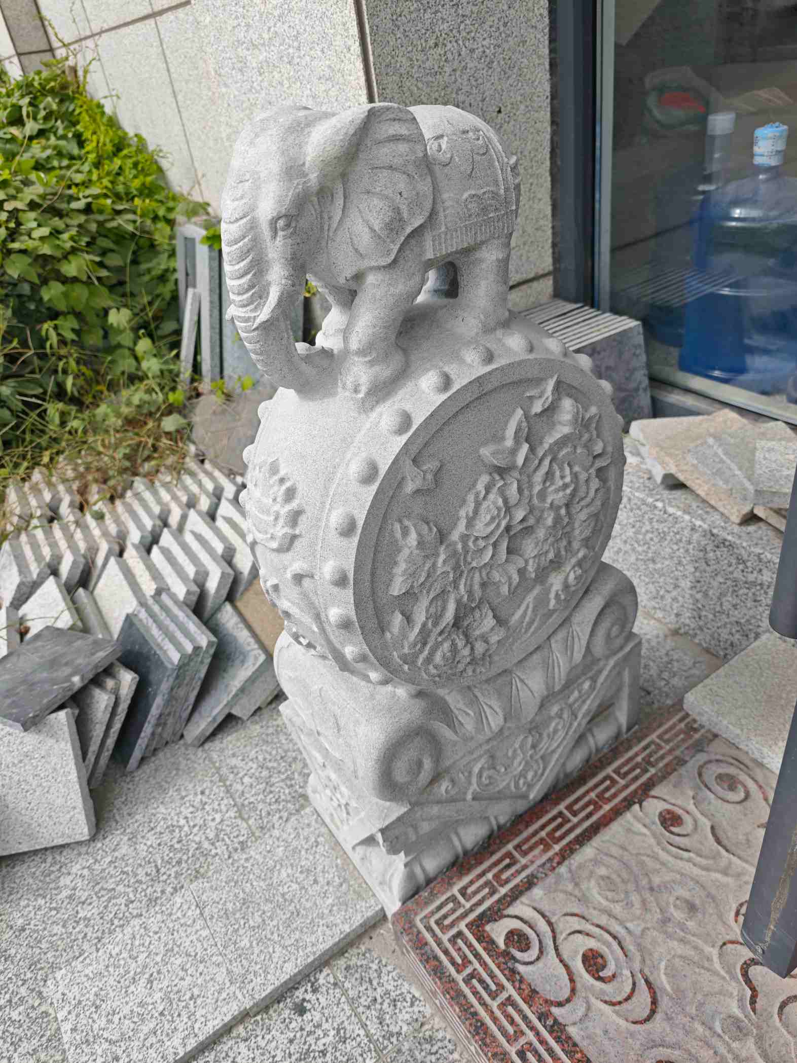 黑河芝麻白抱鼓石 庭院抱鼓石