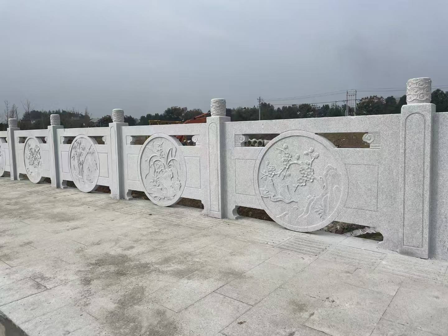 黑河芝麻白河道栏杆 石材栏杆